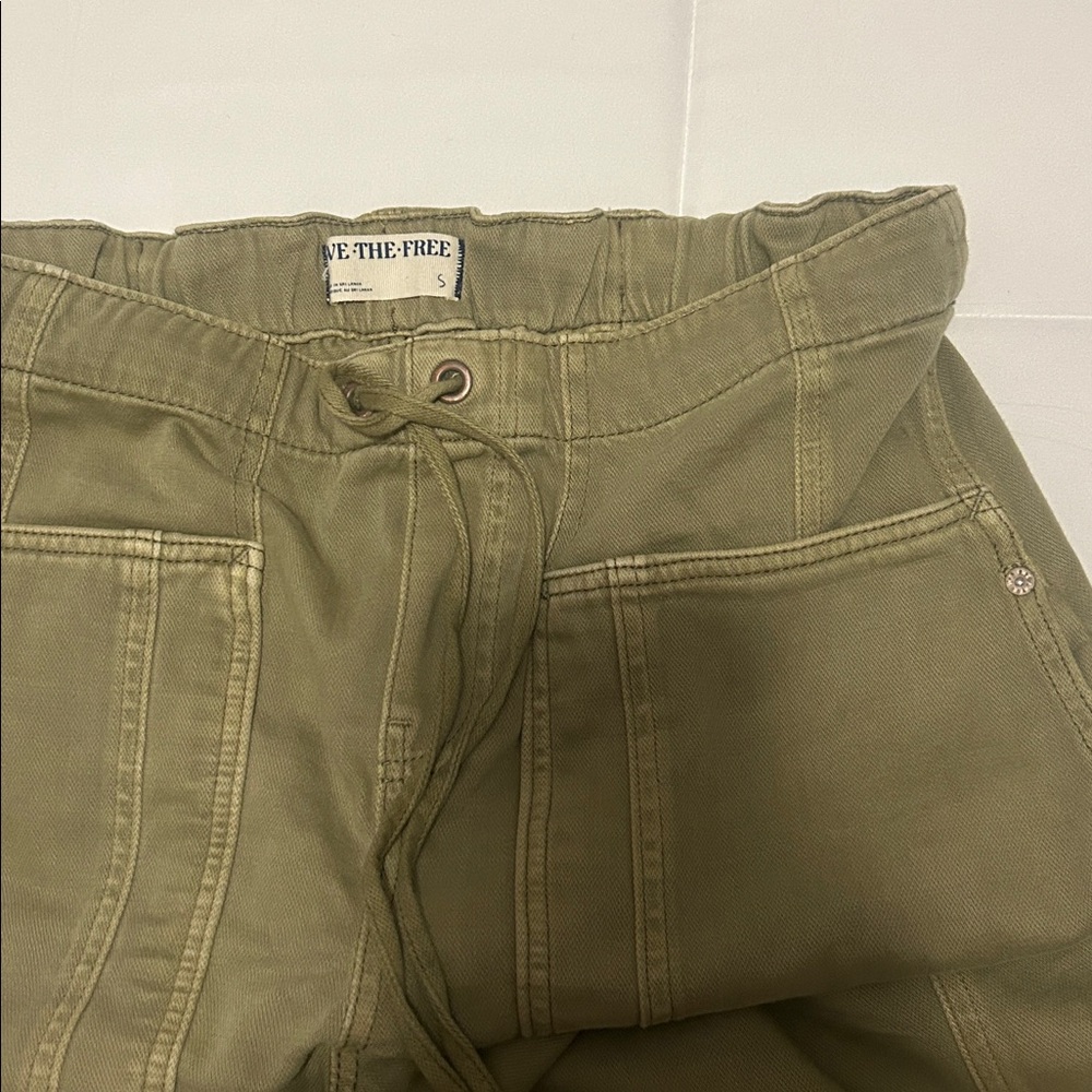 Free People Olive Green Cropped Utility Pants - Picture 9 of 12